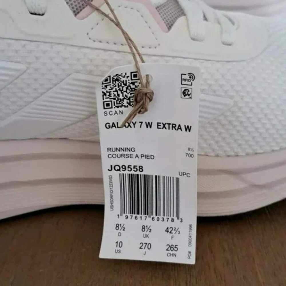 Adidas Galaxy 7 Running Shoe - Color: White/Putty Mauve - Size: Women 10 Wide - Picture 11 of 11